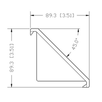 40-220-0 MODULAR SOLUTIONS ALUMINUM GUSSET<br>45MM X 90MM BLACK PLASTIC CAP COVER FOR 40-120-1, FOR A FINISHED APPEARANCE